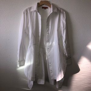 VINTAGE PRONTO MODA LONG WHITE BUTTON-UP